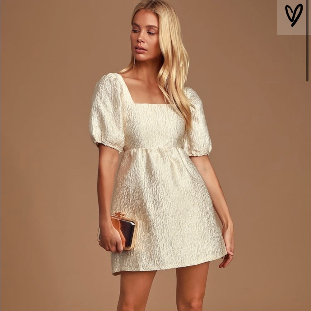 Lulus Mini Puff Sleeve Dress